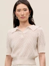 Rebecca Taylor Fern Knit Sweater In Beige In Multi