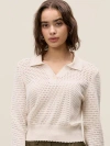 Rebecca Taylor Fern Knit Sweater In Beige