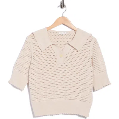 Rebecca Taylor Fern Open Knit Sweater In Neutral