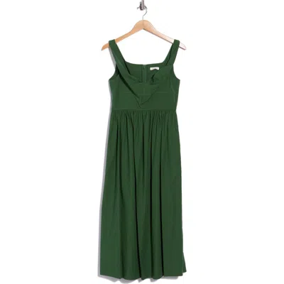 Rebecca Taylor Fit & Flare Midi Dress In Emerald
