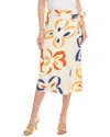 REBECCA TAYLOR REBECCA TAYLOR FLAME FLEUR WHISPER LINEN-BLEND WRAP SKIRT