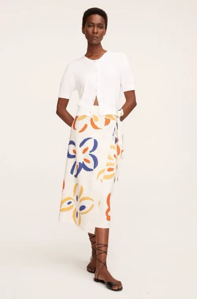 Rebecca Taylor Flame Fleur Whisper Skirt In Flame Fleur Tapioca Combo