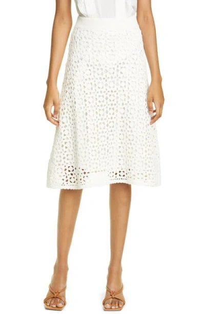 Rebecca Taylor Floral Crochet Cotton Blend Skirt