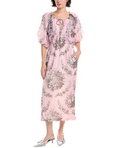 Rebecca Taylor Floral Midi Dress In Multi