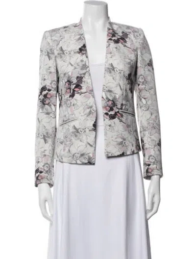 Pre-owned Rebecca Taylor Floral Print Blazer In Gray