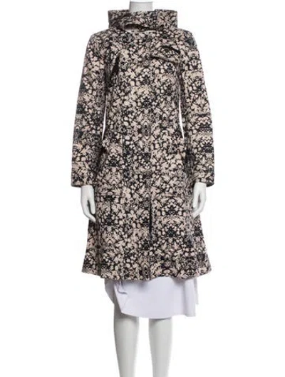 Pre-owned Rebecca Taylor Floral Print Coat In Blue