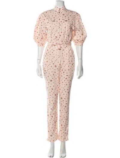 Pre-owned Rebecca Taylor Floral Print Jumpsuit In Orange