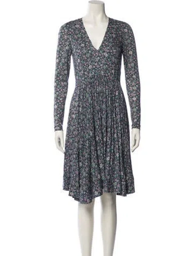 Pre-owned Rebecca Taylor Floral Print Knee-length Dress In Black