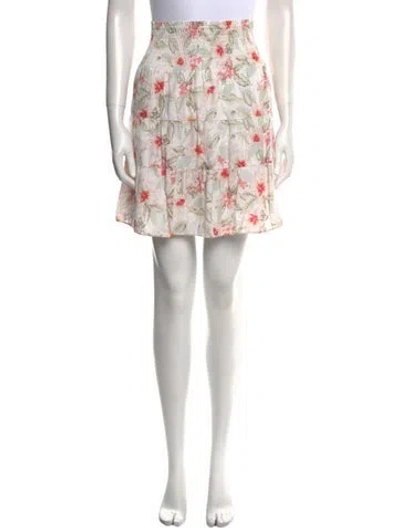 Pre-owned Rebecca Taylor Floral Print Knee-length Skirt In Neutral