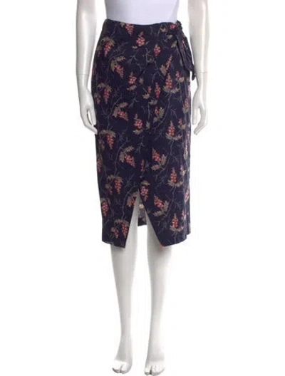 Pre-owned Rebecca Taylor Floral Print Knee-length Skirt In Purple