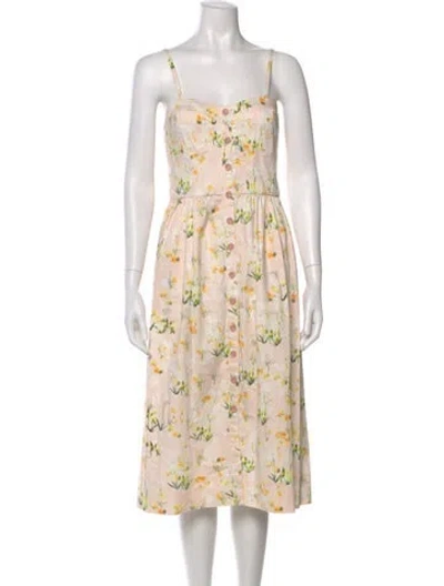Pre-owned Rebecca Taylor Floral Print Midi Length Dress In Pink