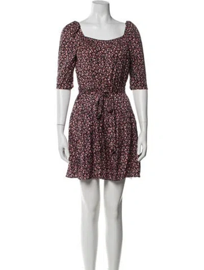 Pre-owned Rebecca Taylor Floral Print Mini Dress In Multi