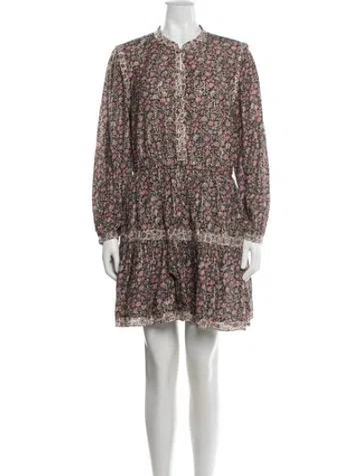 Pre-owned Rebecca Taylor Floral Print Mini Dress In Multi