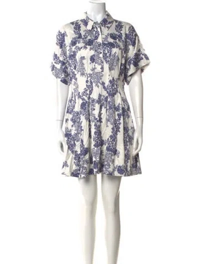 Pre-owned Rebecca Taylor Floral Print Mini Dress In Multi