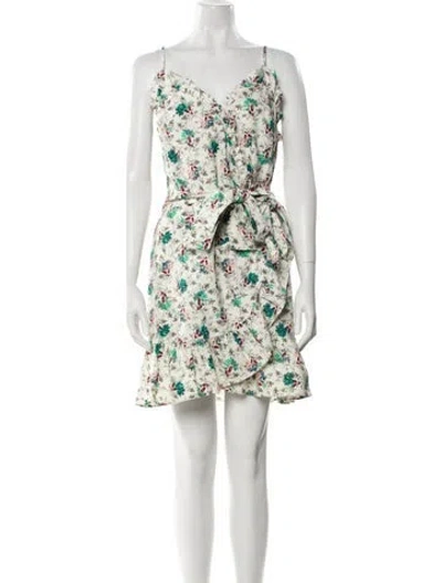 Pre-owned Rebecca Taylor Floral Print Mini Dress In Neutral