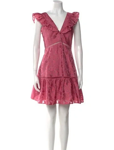 Pre-owned Rebecca Taylor Floral Print Mini Dress In Pink