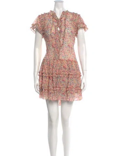 Pre-owned Rebecca Taylor Floral Print Mini Dress In Pink