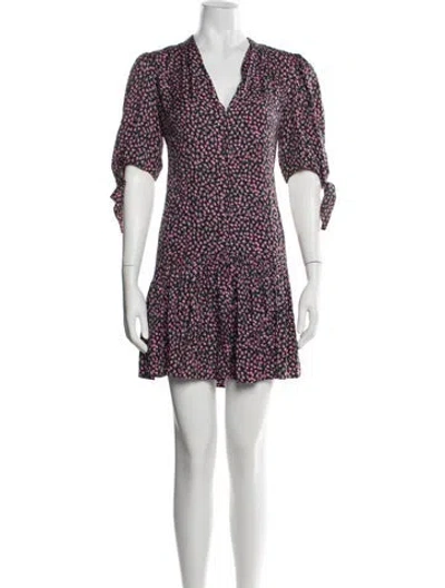 Pre-owned Rebecca Taylor Floral Print Mini Dress In Pink