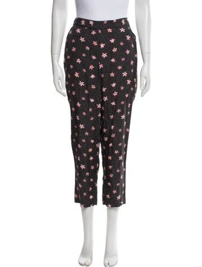 Pre-owned Rebecca Taylor Floral Print Pajamas In Black