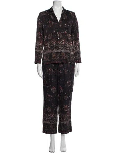 Pre-owned Rebecca Taylor Floral Print Pant Set In Blue