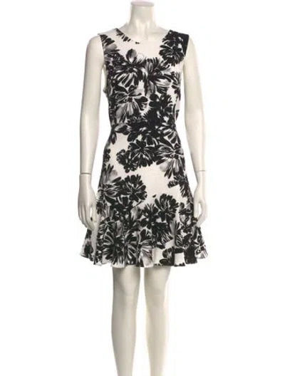 Pre-owned Rebecca Taylor Floral Print Scoop Neck Sweater In White