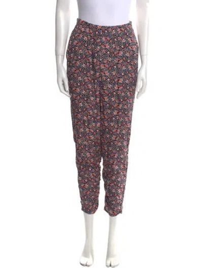Pre-owned Rebecca Taylor Floral Print Skinny Leg Pants W/ Tags In Blue