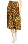 Rebecca Taylor Floral Tiered Skirt In Daphne Fleur Black C