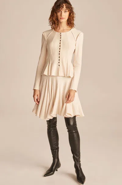 Rebecca Taylor Fluted Skirt In Neutral