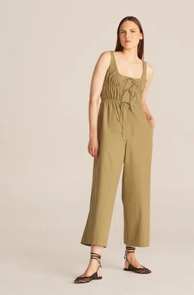 Rebecca Taylor Full-length Poplin Romper In Green