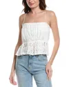 Rebecca Taylor Geo Eyelet Pleated Tank In White