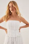 Rebecca Taylor Geo Eyelet Pleated Tank In White