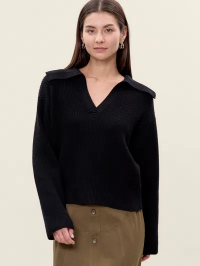Rebecca Taylor Giselle Knit Sweater In Black