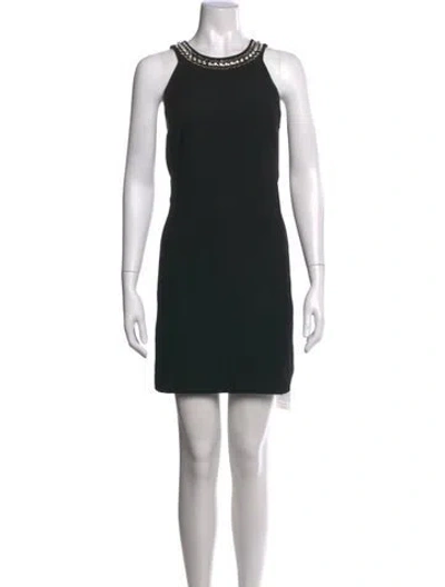 Pre-owned Rebecca Taylor Halterneck Mini Dress In Black