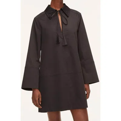 Rebecca Taylor Heavy Cotton Shirt Dress In Black