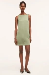 Rebecca Taylor Heavy Satin Shift Dress In Green