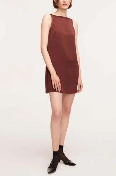 Rebecca Taylor Heavy Satin Shift Dress In Raisin
