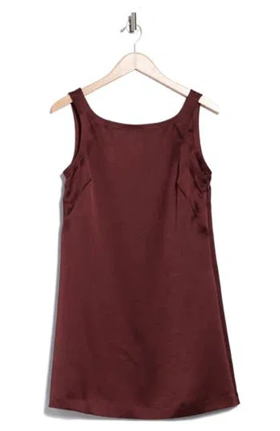 Rebecca Taylor Heavy Satin Shift Dress In Burgundy