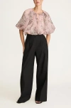 Rebecca Taylor High Waist Trouser In Black