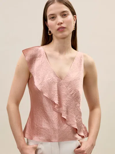 Rebecca Taylor Hollis Satin Tank In Rouge In Pink