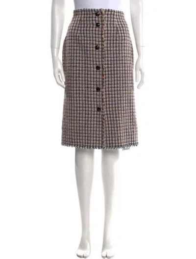 Pre-owned Rebecca Taylor Houndstooth Print Knee-length Skirt