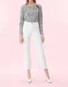 Rebecca Taylor Ines Kick Boot High Rise Crop Jeans In White In White