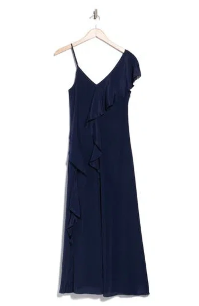 Rebecca Taylor Irie Cap Sleeve Ruffle Maxi Dress In Blue