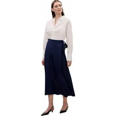 Rebecca Taylor Irie Silky Skirt In Navy