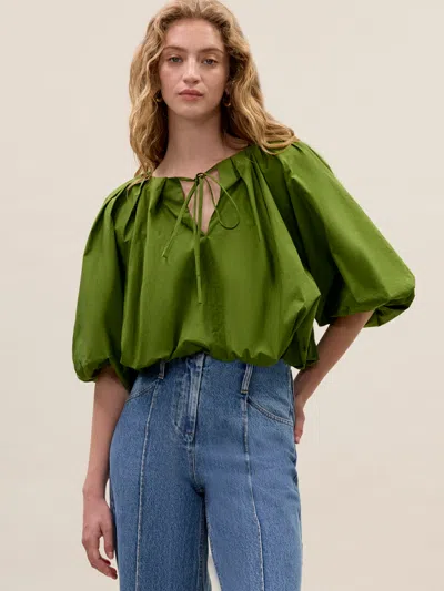 Rebecca Taylor Isla Bubble Top In Green