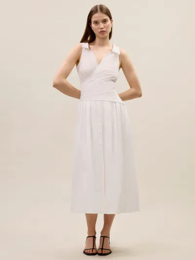 Rebecca Taylor Isla Poplin Dress In White