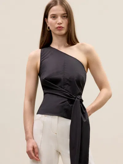 Rebecca Taylor Isla Poplin Top In Black