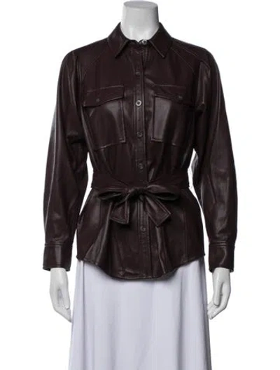 Pre-owned Rebecca Taylor Jacket In Burgundy