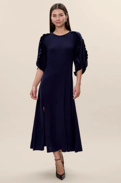 Rebecca Taylor Kaia Sweater Dress In Blue