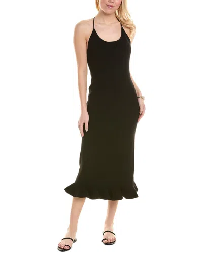 Rebecca Taylor Knotted Back Column Maxi Dress In Black