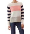 Rebecca Taylor La Vie Soft Stripe Pullover Sweater In Pink In Pink